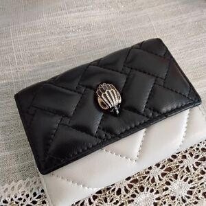 Kurt Geiger Black and Cream Quilted Card Holder